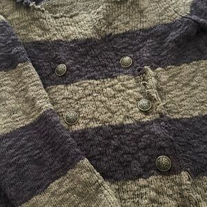 Free People Coat of Arms Bohemian-Military Vibe Knit Jacket-GUC